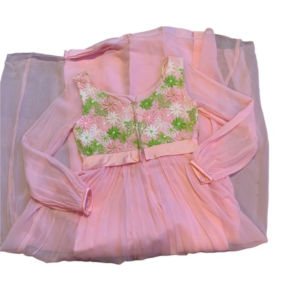 Vintage Ladies Union Floral Hand Embroidered Dress S - Picture 4 of 13